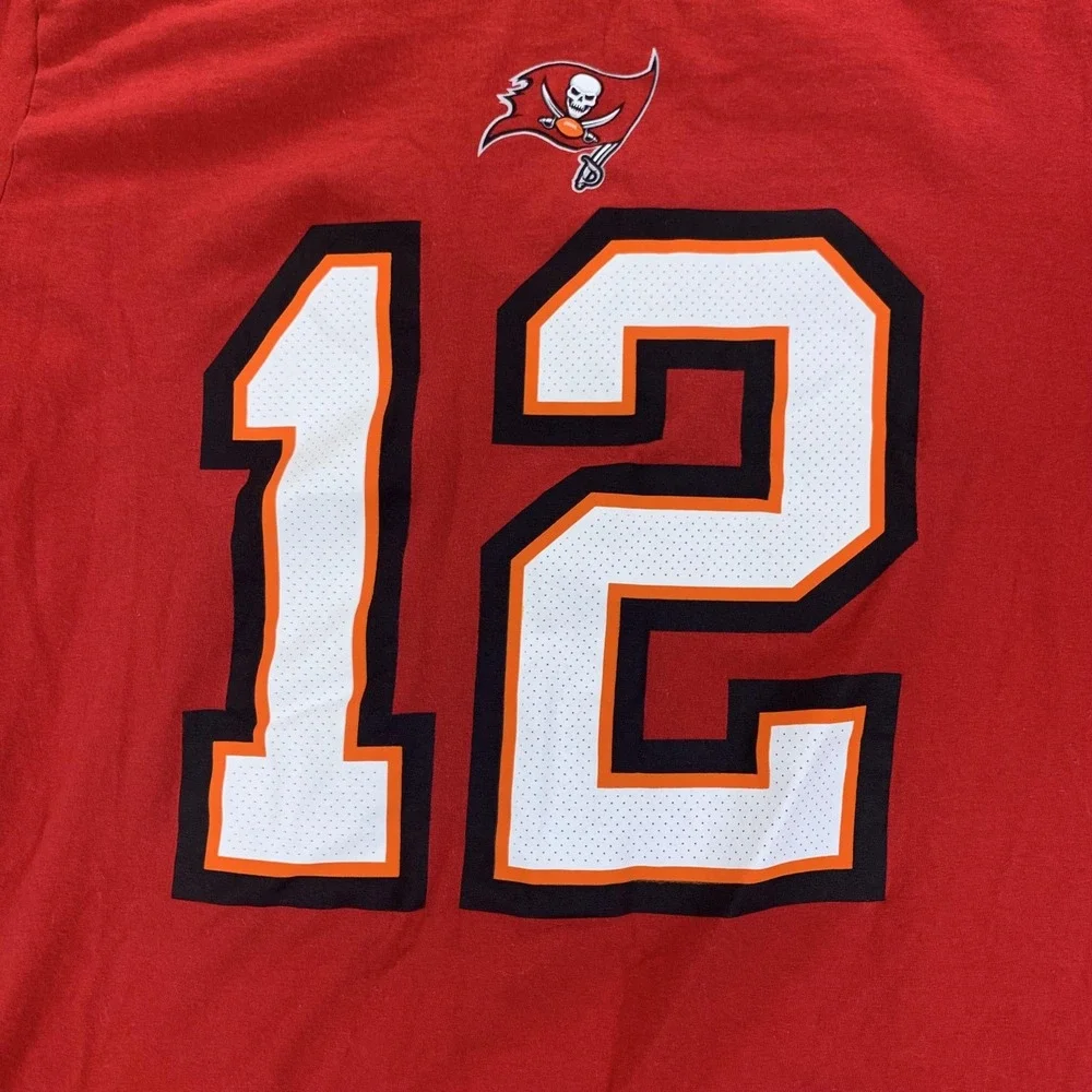 Tampa Bay Buccaneers Shirt Mens Large Red NFL Football Nike‎ Brady 12 Jersey